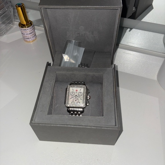 Michele Accessories - Michele Silver and Black Women's Watch